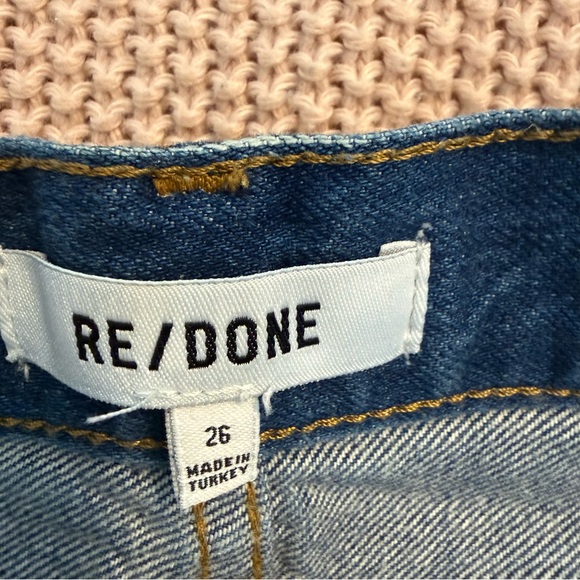 REDONE Originals 90s High Rise Loose in Destroyed Broken Blue Denim Jeans Sz 26 - Picture 7 of 13